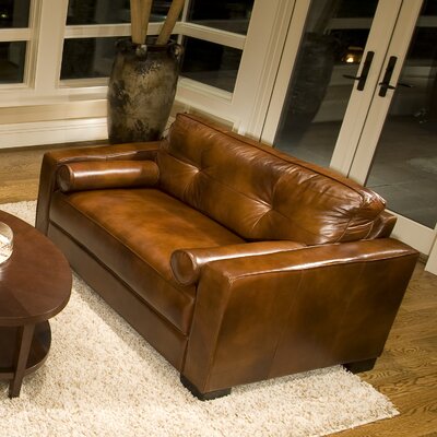 Soho Top Grain Leather Oversized Chair and Ottoman | Wayfair
