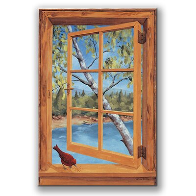 Stupell Industries Cabin and Cardinal Wooden Faux Window Scene