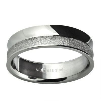 Trendbox Jewelry Ladies Polished and Diamond Cut Textured Wedding Band