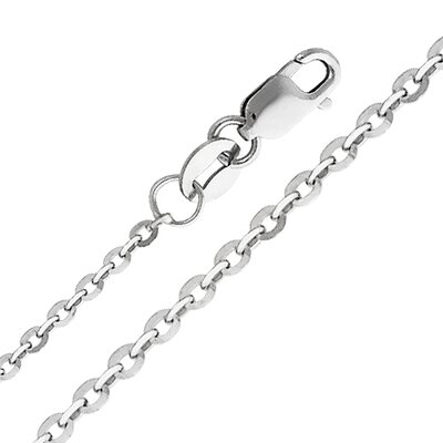 Precious Stars 14kt White Gold 1.6mm Diamond Cut Rolo Chain