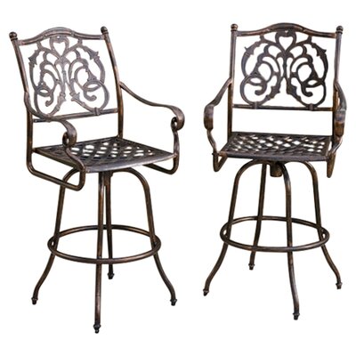 Home Loft Concept Parma Cast Aluminum Outdoor Bar Stool (Set of 2