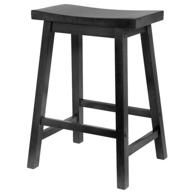 Winsome Saddle Seat 24 Counter Stool in Black