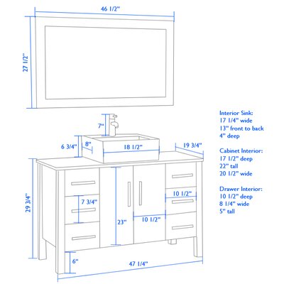 Cambridge Plumbing Magnolia 47 Single Bathroom Vanity Set