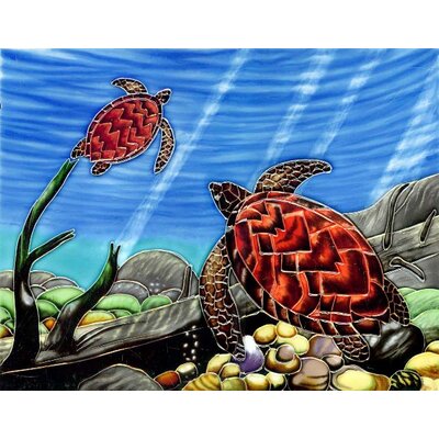 EnVogue 14 x 11 Turtle Art Tile in Multi