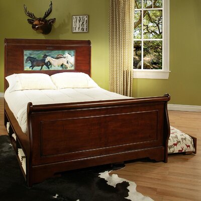 LightHeaded Beds Edgewood Sleigh Bed with Trundle, Storage and