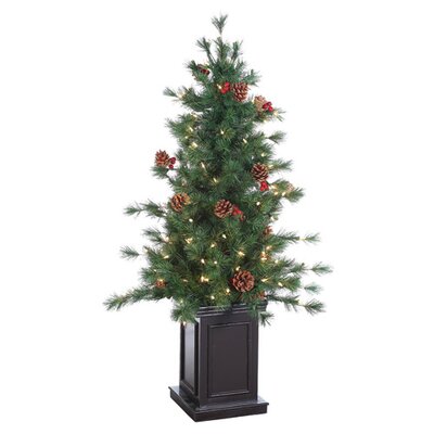 Georgia Pine Christmas Tree with 150 Clear Lights with Pot and Stand