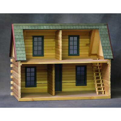 Real Good Toys Finished Adirondack Log Cabin Dollhouse