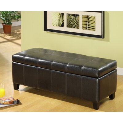 Hokku Designs Luton Bi Cast Leather and Wood Bedroom Storage Ottoman