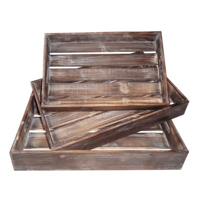 Creative Co Op Painted Wood Tray with Handle