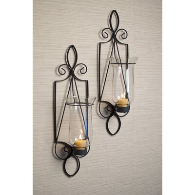 Danya B 2 Piece Tuscan Iron and Glass Sconce Set (Set of 2)