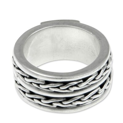 Novica The Putu Putri Mens Sterling Silver Band Ring