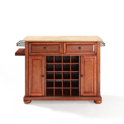 Crosley Alexandria Kitchen Island with Wood Top