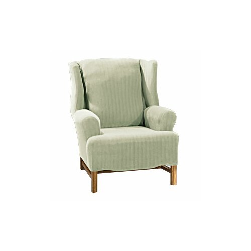 Sure Fit Stretch Pinstripe Wing Chair Slipcover