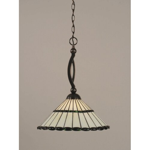 Toltec Lighting Bow Downlight Pendant with Italian Bubble Glass Shade