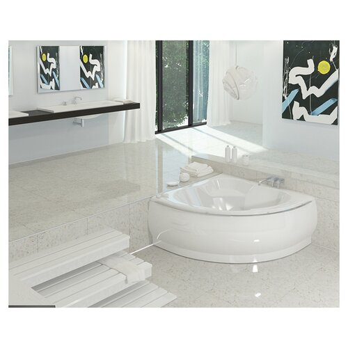 Aquatica Fame 59 x 59 Corner EcoMarmor Bathtub with Towel Rail