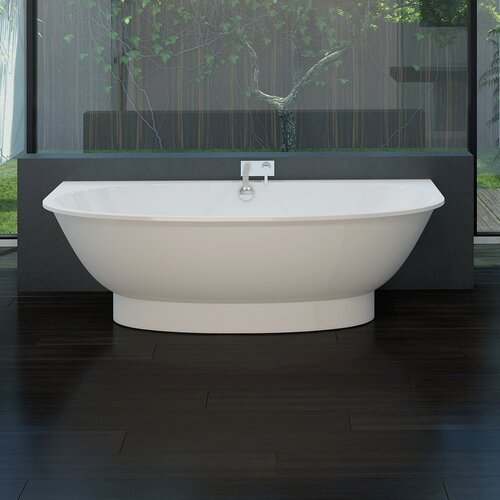 Aquatica Gem 76 x 40 Freestanding EcoMarmor Bathtub   Gem Std Wht