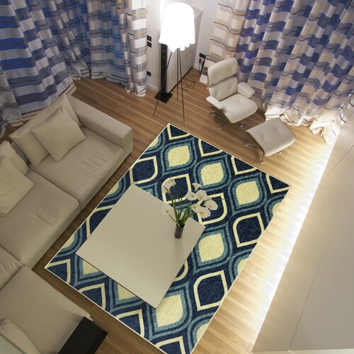 Mohawk Select Woodgrain Blue Stylin Ogee Rug