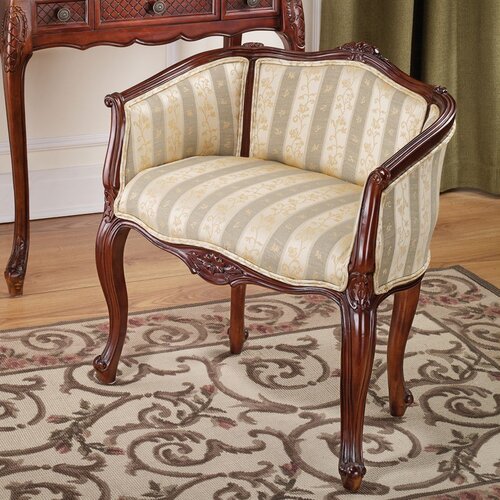 Design Toscano The Marguerite Petite Bergere Fabric Arm Chair