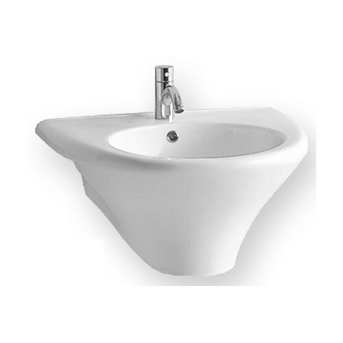 Whitehaus Collection China Wall Mount U Shaped Bathroom Sink with