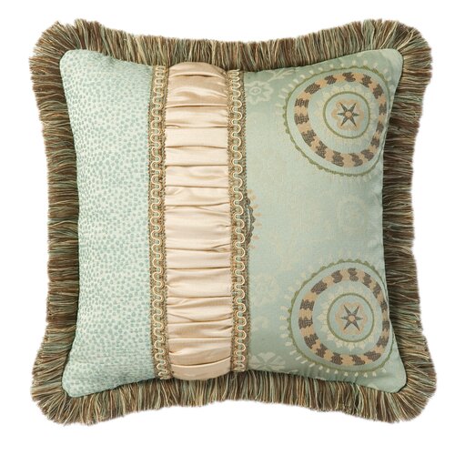 Jennifer Taylor Fortune Synthetic Pillow with Braid and Brush Fringe