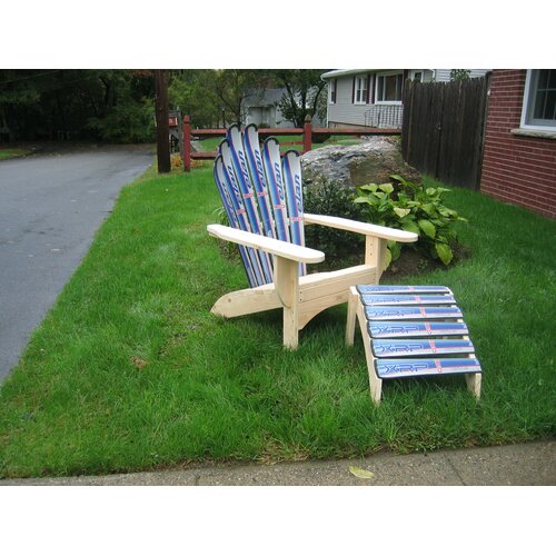 Ski Chair Snow Adirondack Chair and Ottoman