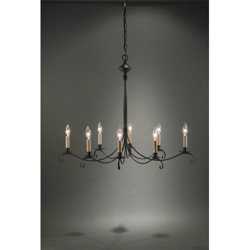 Chandelier 8 Light Candelabra Sockets Curved Arms Hanging Chandelier