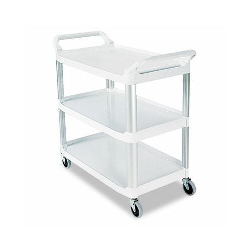 rubbermaid commercial products open sided utility cart 3 shelf