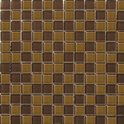 Emser Tile Lucente 12 x 12 Glossy Glass Mosaic in Amber / Mulberry