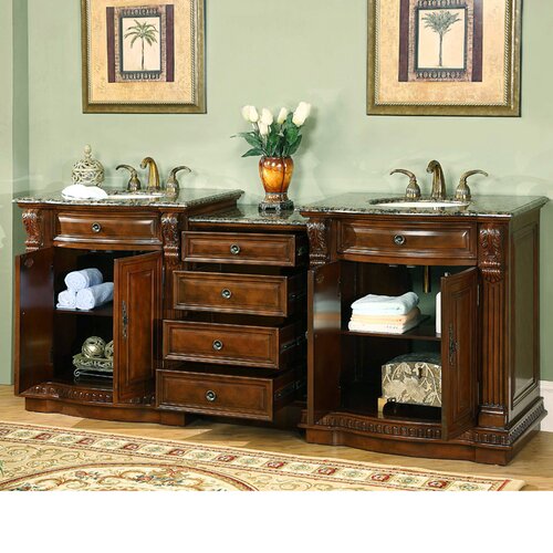 Silkroad Exclusive Empress 84.5 Double Sink Bathroom Vanity Set