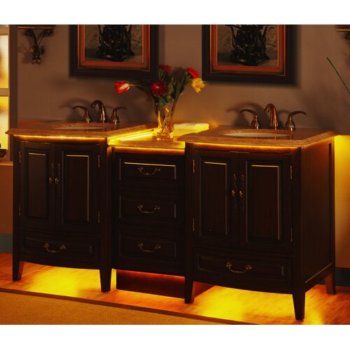 Silkroad Exclusive Evelyn 72 Double Sink Bathroom Vanity Set