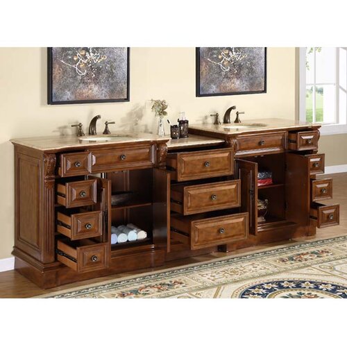 Silkroad Exclusive Charlotte 95 Double Bathroom Vanity Set