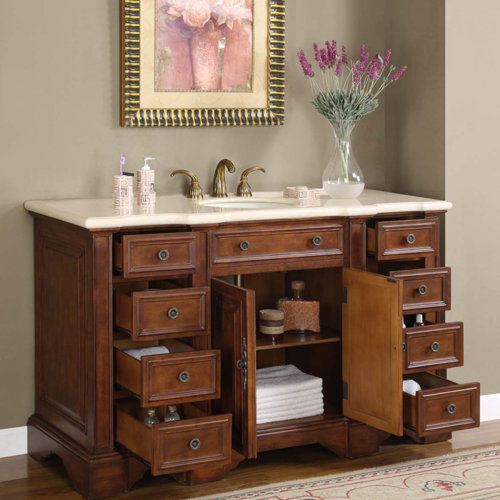 Silkroad Exclusive Sabina 58 Single Sink Bathroom Vanity Set