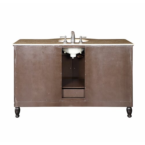 Silkroad Exclusive Kelston 58 Single Sink Cabinet Bathroom Vanity