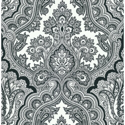 Brewster Home Fashions Echo Design Modern Paisley Wallpaper in White