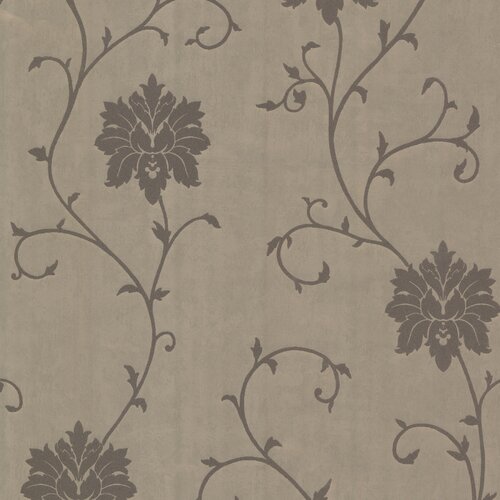 Brewster Home Fashions Zinc Adelaide Ogee Floral Wallpaper