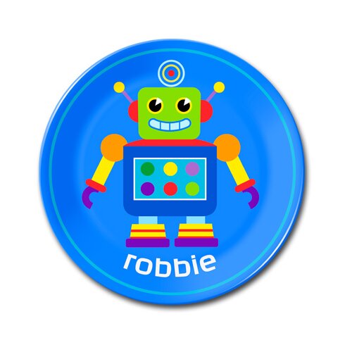 Olive Kids Little Robots Personalized Kids Plate