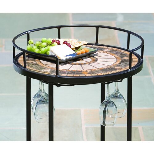 Alfresco Home Compass Mosaic Outdoor Serving Cart