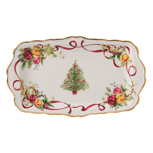 Royal Albert Rose Confetti Vintage Formal 6.9 Rectangular Sandwich