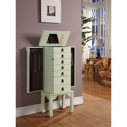 Wildon Home ® Ningbo Way Six Drawer Jewelry Armoire in Distressed