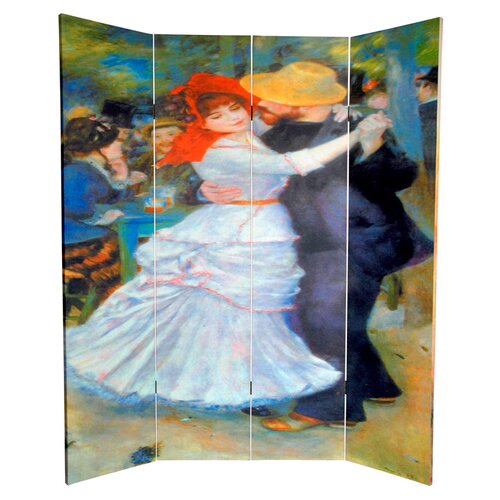 Oriental Furniture 6 Feet Tall Double Sided Works of Renoir Canvas