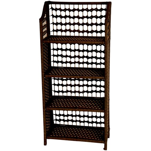 Oriental Furniture 43 Natural Fiber Shelving Unit in Mocha