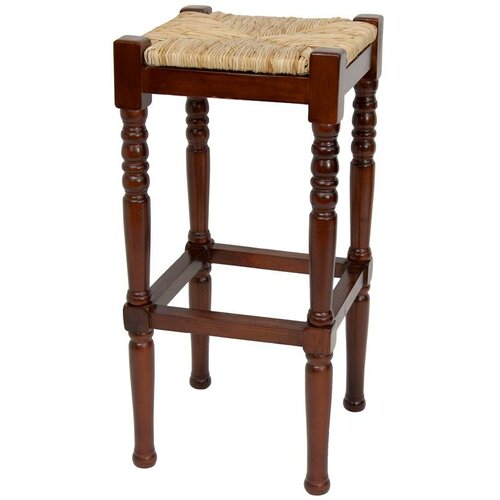 Oriental Furniture 29 Classic Woven Top Barstool in Cherry