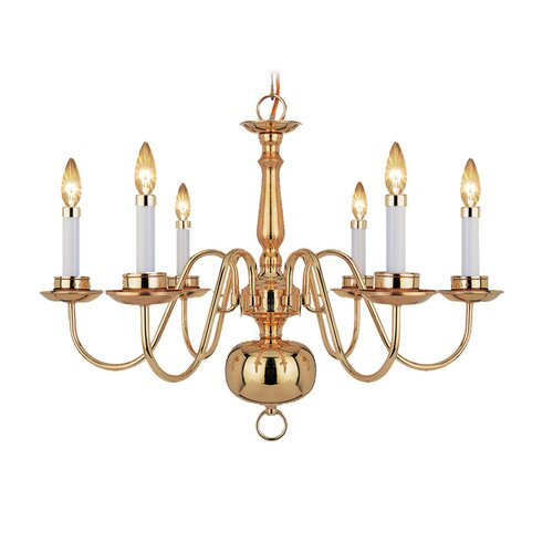 TransGlobe Lighting Back To Basics 6 Light Williamsburg Chandelier