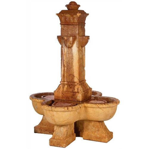 Henri Studio Centerpiece Cast Stone Classic Planter Pillar Waterfall