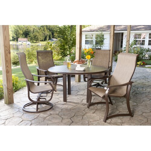 Telescope Casual Quick Ship Villa Sling 5 Piece Dining Set