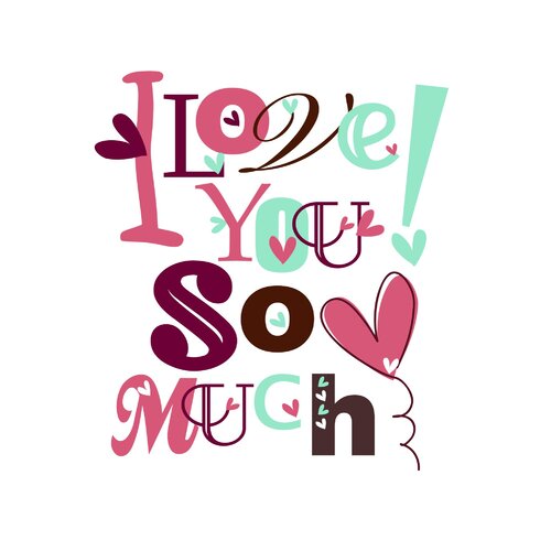 Secretly Designed I Love You So Much Wall Art Print