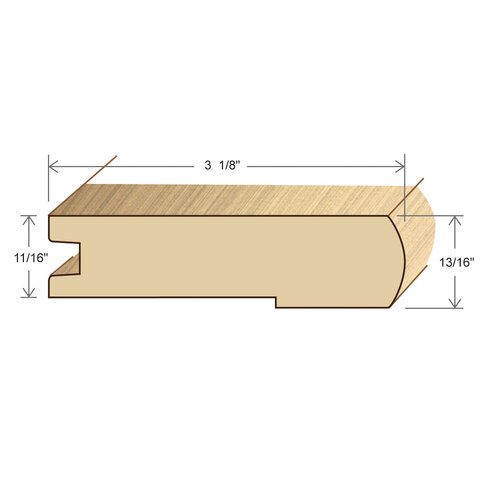 Moldings Online 0.81 x 3.38 Solid Hardwood Cumaru Stair Nose in