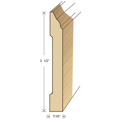 Moldings Online 0.44 x 3.5 Solid Hardwood Cherry Wall Base in