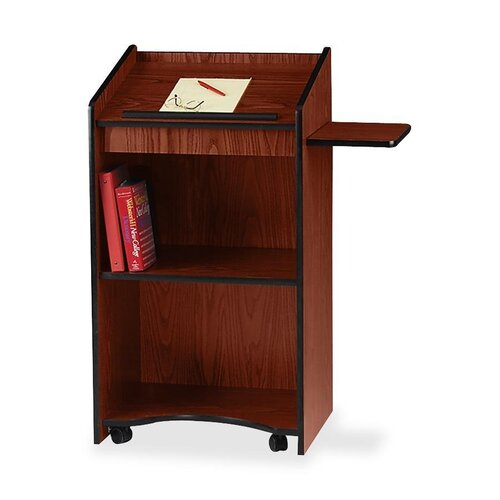 Oklahoma Sound Floor Lectern/AV Stand, 25x20x46, Medium Oak