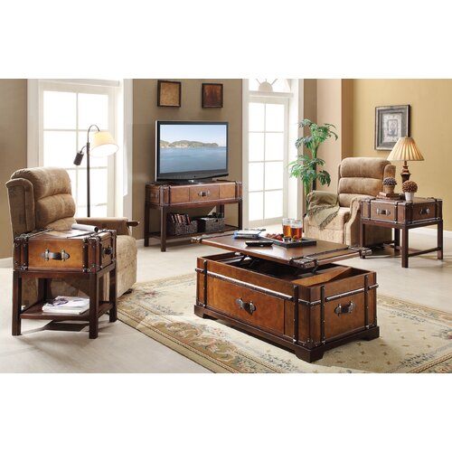 Riverside Furniture Latitudes Steamer Trunk Coffee Table Set